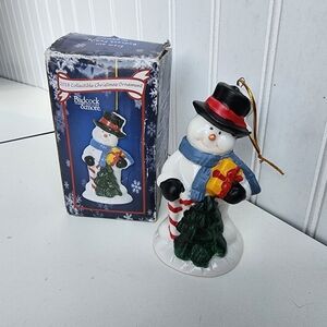 New Badcock Home Furniture & 2018 Collectible Christmas Ornament Bell Snowman 4"
